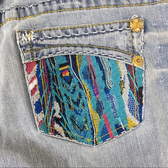 COOGI Vintage Light Wash Embroidered Pocket Distressed Straight Jeans 5/6 - Picture 9 of 15